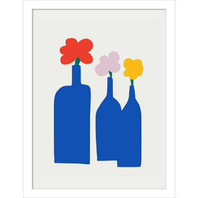 Blue Bottle Vase Print by Little Dean