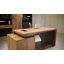 Bureau de direction moderne, bureau rectangulaire avec armoire de rangement, bureaux réglables en largeur pour le bureau à domicile, bureau de rangement de bureau sous la table (acajou + gaucher)-800301266-800301267
