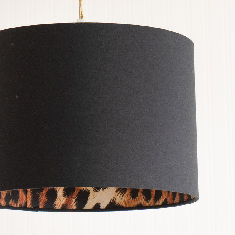Aljet Blended Fabric Drum Lamp Shade ( Slip-On ) in Black, 20.5cm H x 30.5cm W x 30.5cm D
