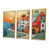 Toile avec cadre flottant or