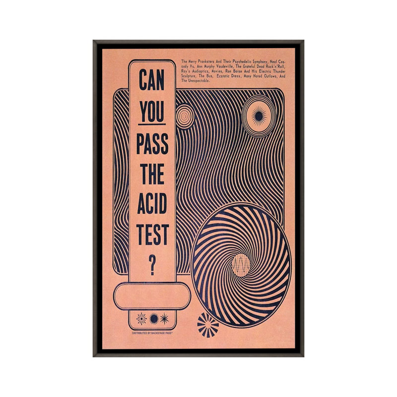 Test Acid par radio Days-impression, Pas de tapis, H 26 po x l 18 po x 1,5 po, Toile encadrée de bois rustique foncé