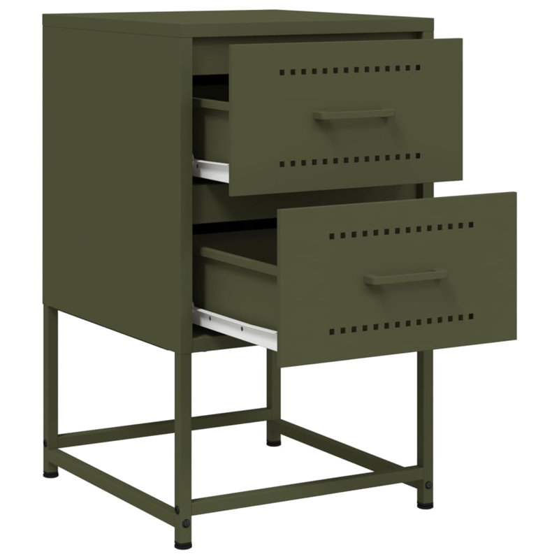 Bedside Cabinet 36x39x60.5 cm Steel, Green, 2