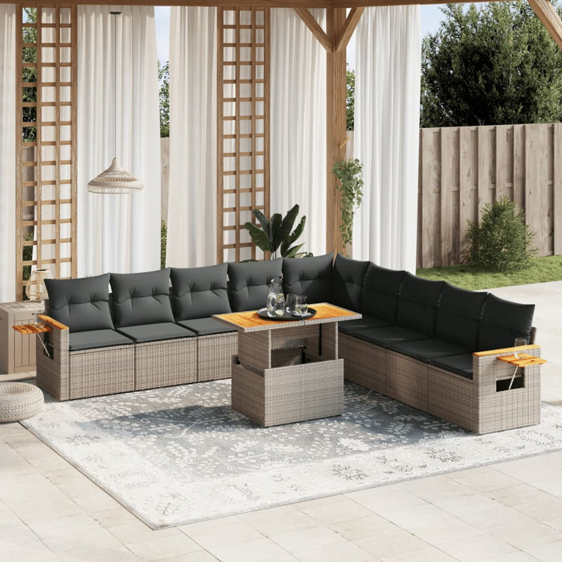 Grand canapé modulaire en rotin PE Vidaxl