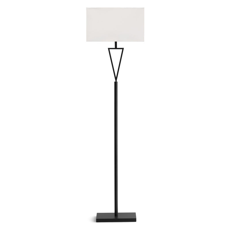 Sevastian 157cm Rectangle Slimline Floor Lamp, Ivory/White, Powder Coated