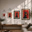 Alert Doberman Retro - Framed Print-471031655-471031650