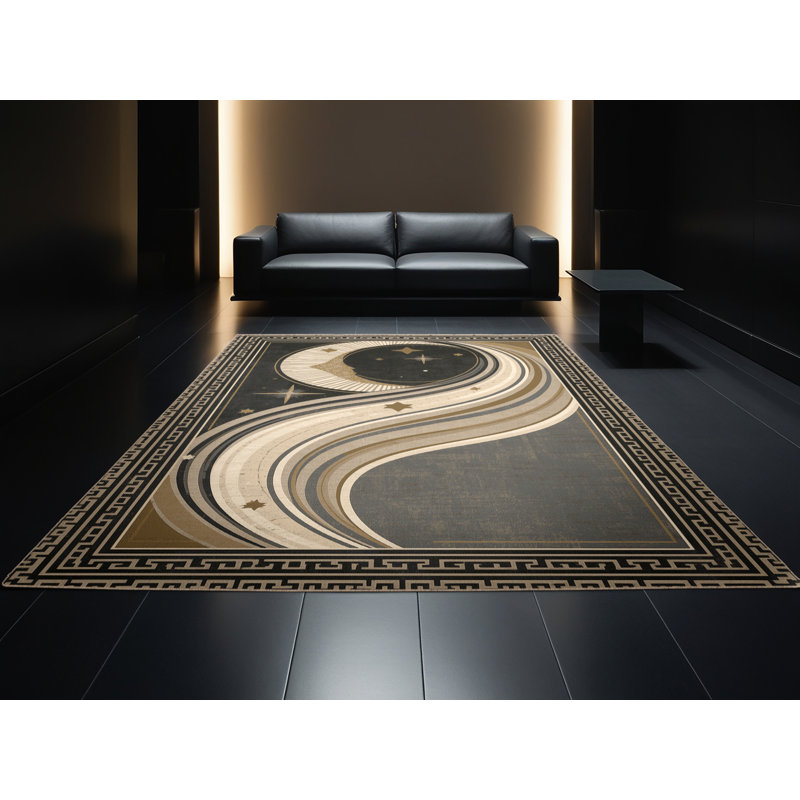 Tapis moelleux moelleux moelleux et moelleux à motif faunce de maman en brun - beige, 5 x 8