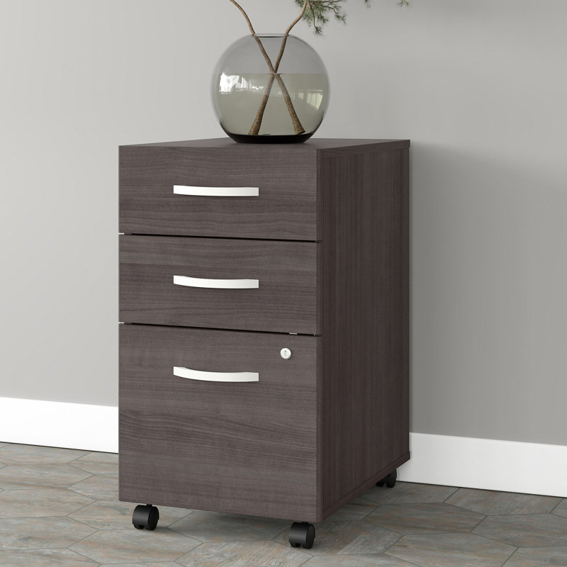 Kemry 16'' Wide 3 -Drawer Mobile Vertical Filing Cabinet, Storm Gray
