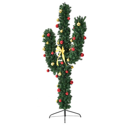 Arbre de Noël vert cachemire tropical avec lumières DEL et boules décoratives