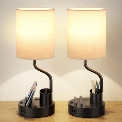 Bedside Table Lamps for Bedroom Set of 2
