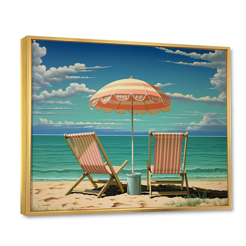 Rehobeth sur impression sur toile, H 24 po x l 32 po x P 1 po, Cadre flottant doré