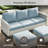 Ingvald 74.4'' Wide Outdoor Rectangle Patio Sofa with Cushions-706346957