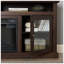 Meuble télé contemporain avec meuble télé et foyer encastrable 18 po pour téléviseur de 65 po ou moins avec espace de rangement ouvert et fermé