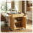 Compact Bamboo Rolling Kitchen Cart with Stainless Steel Top, Natural Finish