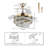 42'' Dimmable Ceiling Fan With Light And Remote Crystal Modern Chandelier Fan Retractable Fandelier With Memory, Silent Motor, 6 Speed, 3 Colour Change, Timer Function(Gold)-1472414813