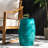 Modern Delicate Lace Cut Side Table, 12.11X12.11X17.69, Teal, Metal Frame, No Assembly Elegant Accent 12.11W X 12.11D 17.69H, Ready To Use