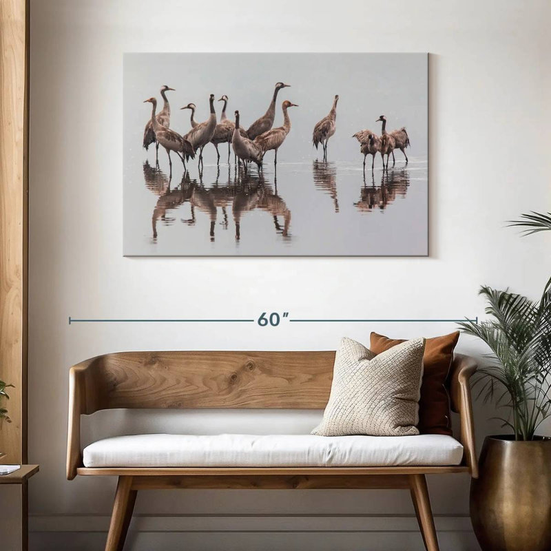 Brampt Sandhill Crane Flock, 30" H x 45" W
