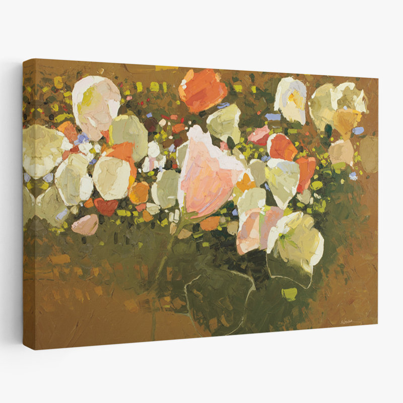 Blooms floral - rétro-éclairé en tabac, H 24 po x l 36 po