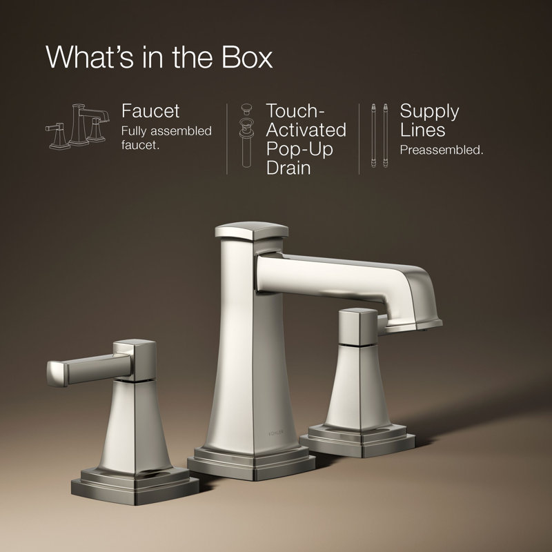 Riff Widespread Bathroom Sink Faucet, 1.2 GPM, Vibrant Polished Nickel