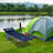 Folding Camping Cot for Adults with Mat Pillow Dark Blue-86576670