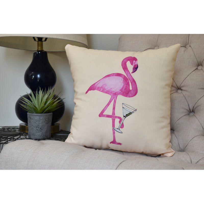 Palm Beach Square Pillow Cover and Insert, Yellow, 16" x 16"