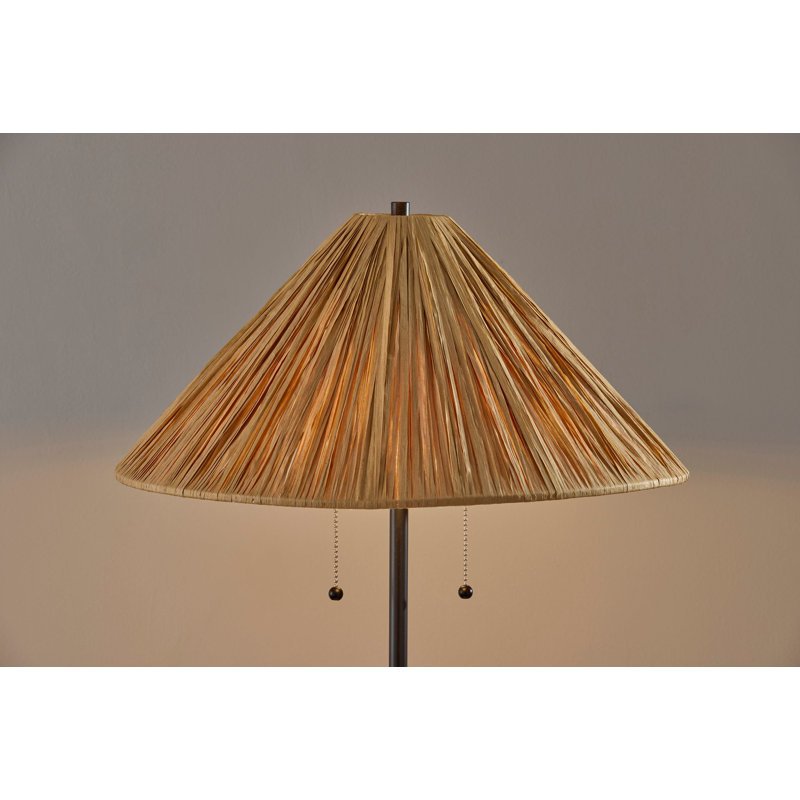 Waylon Floor Lamp, Black, Beige