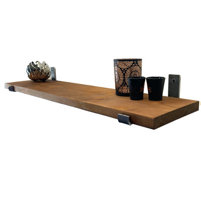 Maine Solid Wood Bracket Shelf for Kitchen Room Rustic Loft