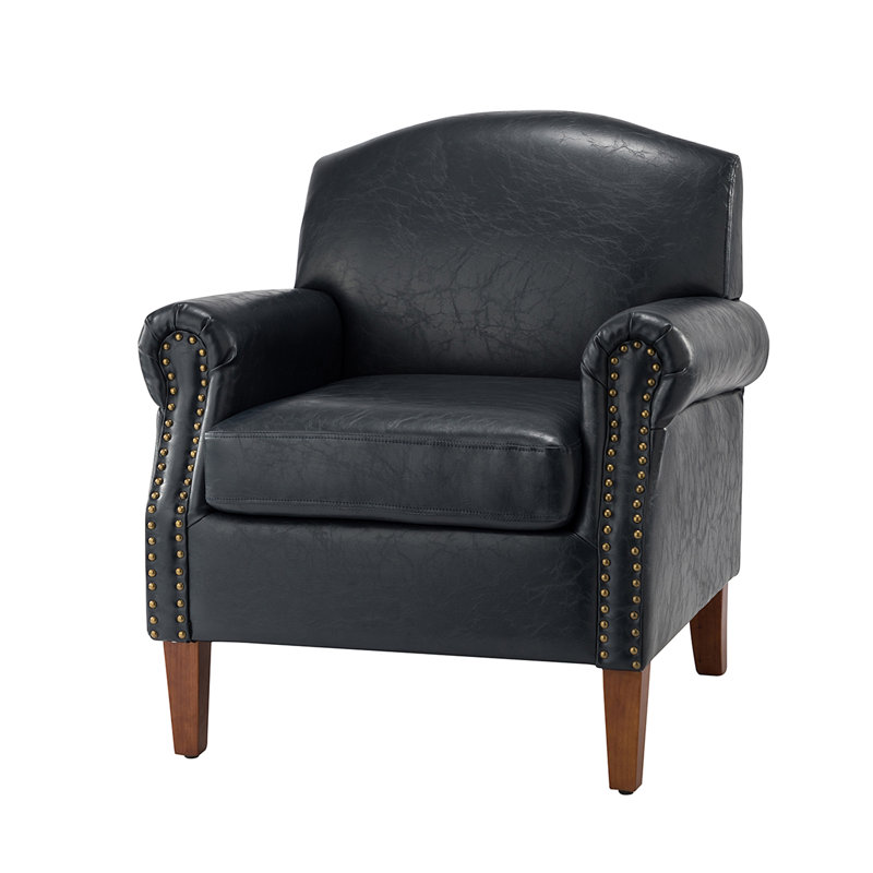 Farleigh Faux Leather Armchair, Navy