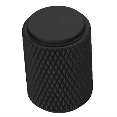 (5 Pack) 11/16 inch Knurled Round Knob Flat Black