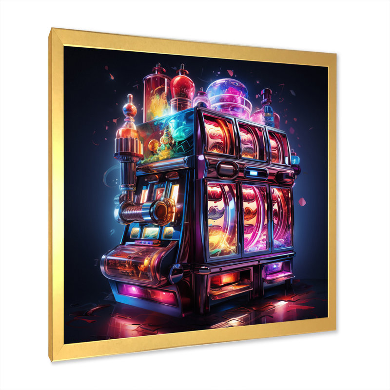 Art mural sur toile, "Casino Royale II", H 16 po x l 16 po x P 1 po, Cadre doré à une seule photo