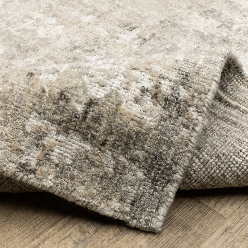Tapis gris / beige Azaiah, Tapis de couloir 2 pi 6 po x 8 pi