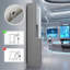Grand garde-manger gris avec micro-ondes Stan