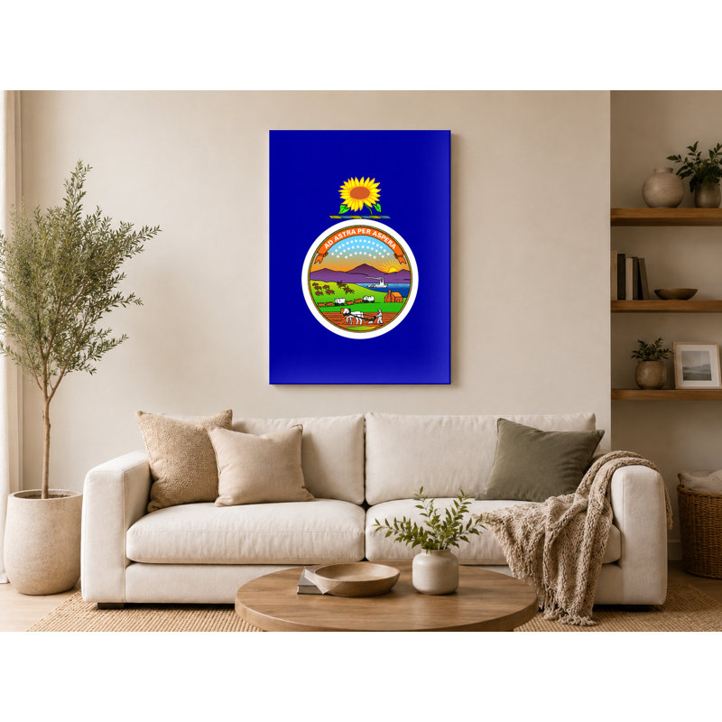 Kansas State Flag - Portrait, art mural sur toile, L 20 po x H 30 po
