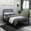 Structure de lit simple en métal noir, tête de lit incluse, aucun sommier tapissier requis et confortable pour la détente, espace de rangement de 12,4 po avec tête de lit, structure requise 20% plus résistante, anti-rayures