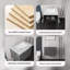 Meuble-lavabo suspendu de 61 cm avec lavabo, armoire en contreplaqué, lavabo en céramique, comptoir et dosseret en marbre reconstitué blanc de Carrare de 5 cm, portes à fermeture amortie, gris-133329068