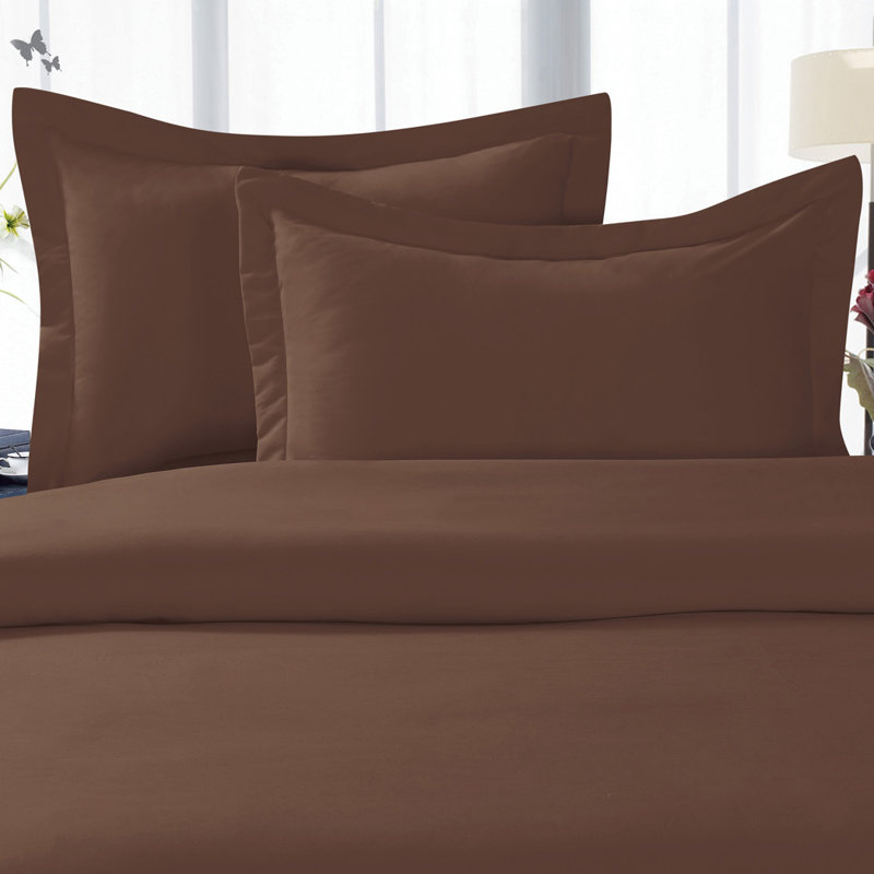 Modern & Contemporary Polyester Duvet Cover, Brown, Twin Duvet Cover + 1 Standard Sham