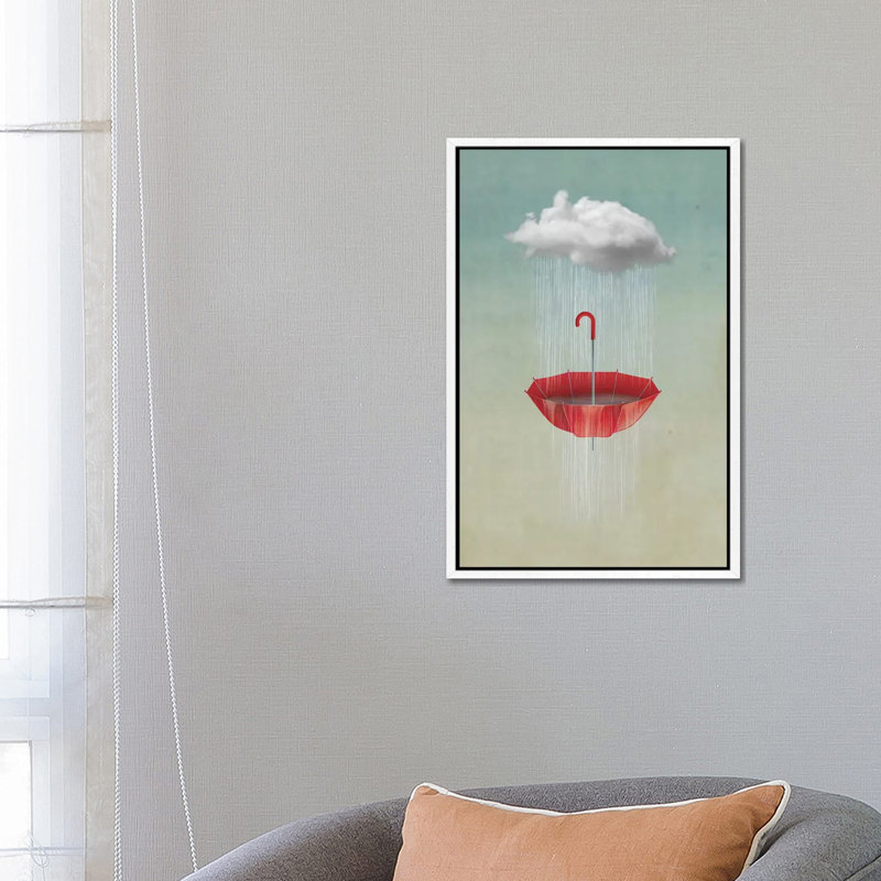 Umbrella II by Vin Zzep - Print on Canvas, 66.04 cm H x 45.72 cm W, White Framed