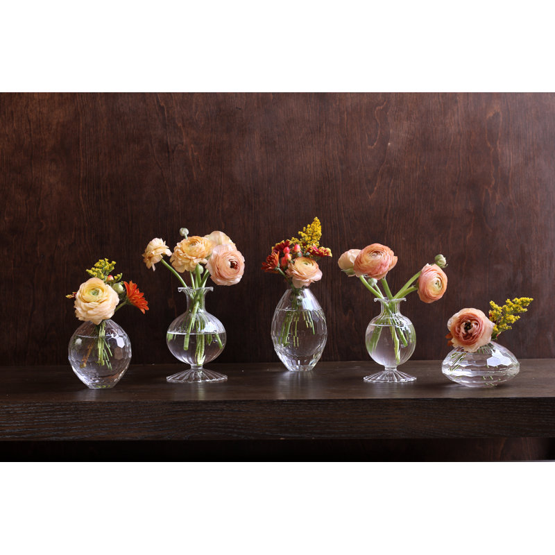 Glass Table Vase, 5.25" H x 3.75" W x 3.75" D