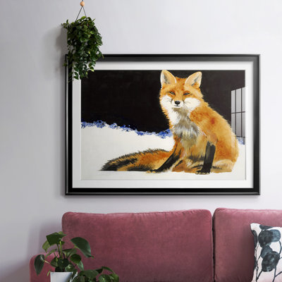 Imprimé encadré de renard avec biseau mat et verre
