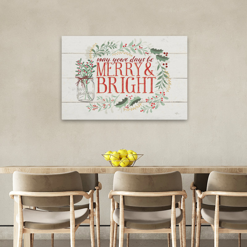 Seasons Greetings I - baies, art doré doré de Noël, H 24 po x l 36 po