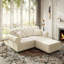 Canapé Chesterfield rembourré en velours avec garniture cloutée et accoudoirs roulés, canapé de style Mid-Century moderne capitonné, comprenant 2 coussins (2 repose-pieds)-840031673
