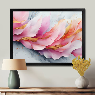 Or rose, veines élégantes de pétales de fleurs II - fleurs abstraites, art mural