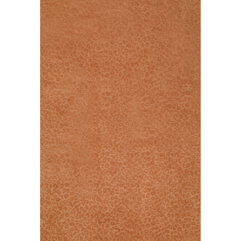 Leopardess Burnt Orange Hand-Tufted Responsible Wool Rug, Rectangle 6' x 9'