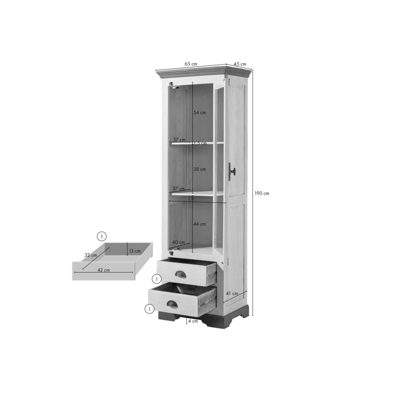Toulouse Display Cabinet, Lacquered White