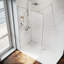 110*185*0.6cm, Silver Frameless Walk-In Shower Enclosure with Glass Shelf