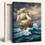 Voilier sur une mer orageuse, reproduction d'art sur toile tendue sur toile, ensemble de 1-1145978763