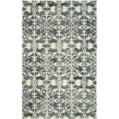 Tapis floral en laine touffeté à la main Dashanna