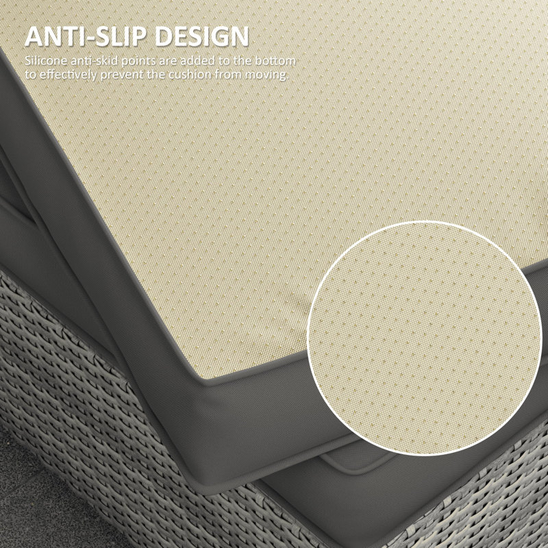 Ensemble de coussins de patio modulaire pour 3 sièges Wynee 9Pcs, Gris foncé