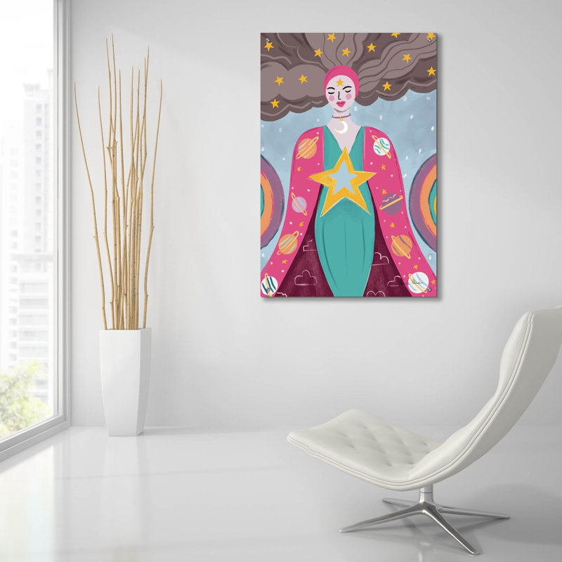 Art mural épique «Mystical Woman 1» par Farida Zaman, 24 po x 36 po, H 36 po x l 24 po