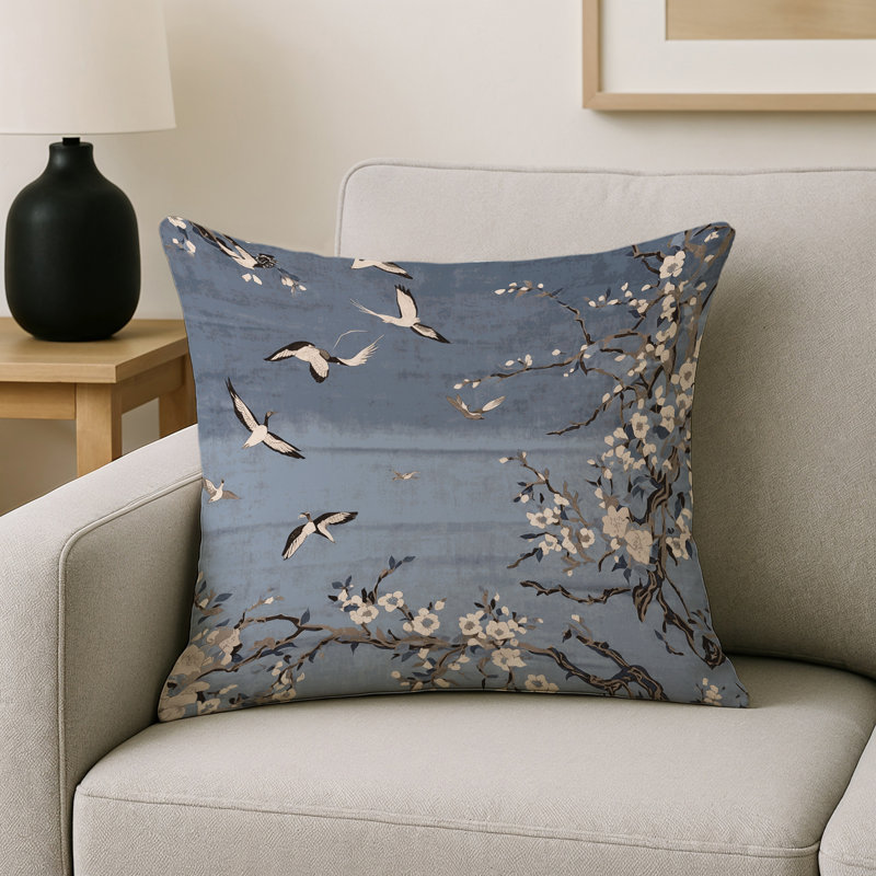Coussin décoratif intérieur / extérieur gris Modern Modern, Gris floral 19, Carré 20 po