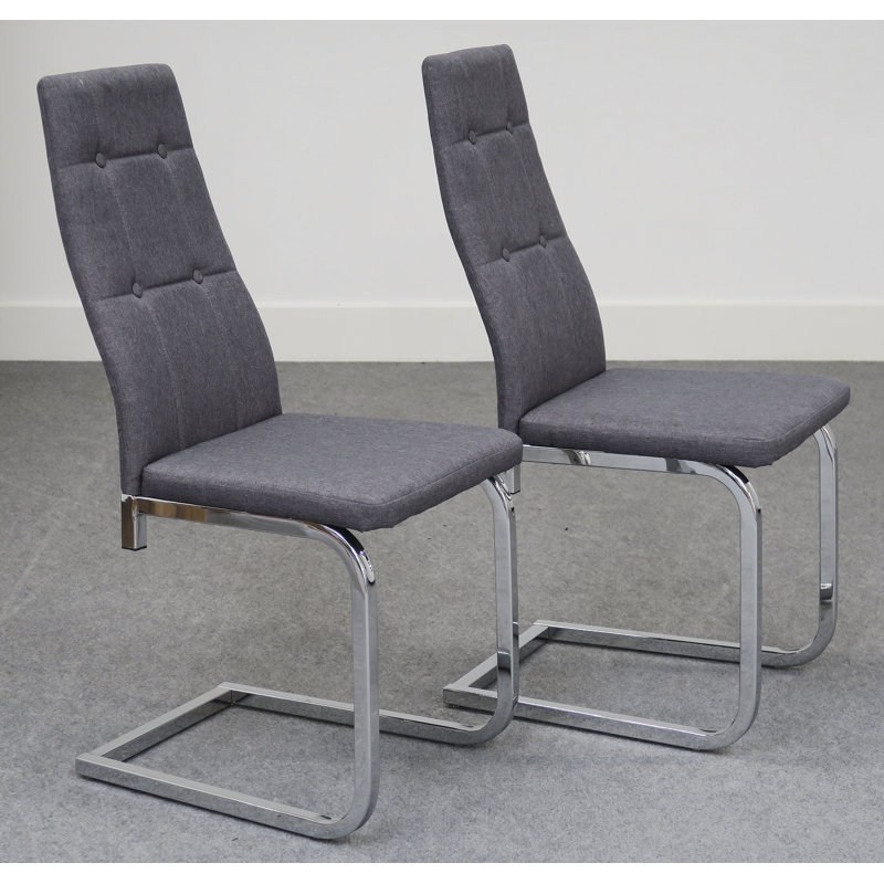 Hughston 47cm H Polyester Blend Upholstered Cantilever Chair